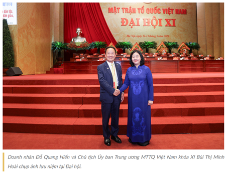 Doanh nhân Đỗ Quang Hiển tham gia Đoàn Chủ tịch Uỷ ban Trung ương MTTQ Việt Nam khoá XI